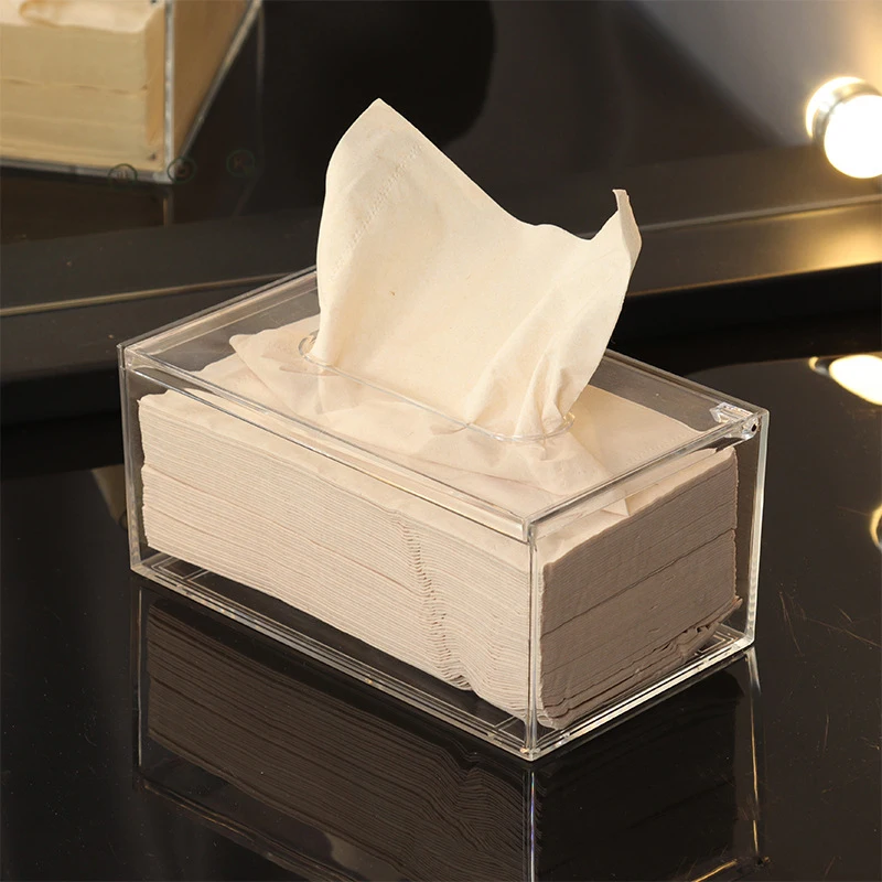 New Clear Acrylic Tissue Box Napkin Holder Tissue Dispenser Box Acrylic Tissue Organizer Home Office Restaurant Hotel Supply