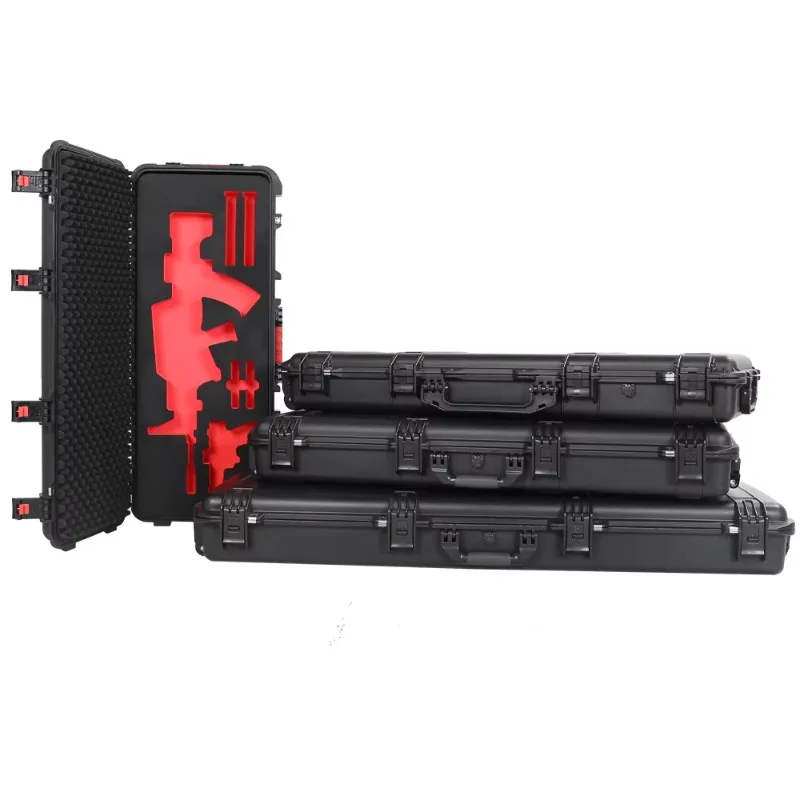 Latest Design Portable Plastic Rigid Long Toolbox IP67 Waterproof Heavy Duty Large Capacity Custom Foam Lining with Wheels