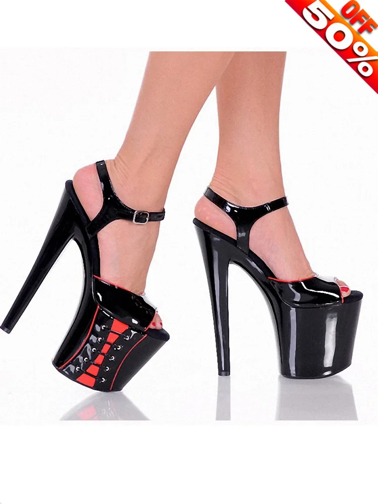 

Mixed Colors Big Size Women's Gothic Platform Sandal Sexy Fetish 20CM Heeled Shoes for Exotic Dance And Pole Dancing