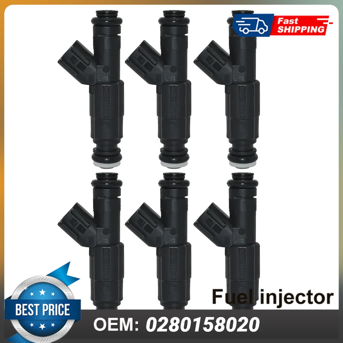 

6PCS Fuel Injector 0280158020 280158020 For Jeep Commander Grand Cherokee Liberty, Dodge Dakota Durango, Mitsubishi Raider