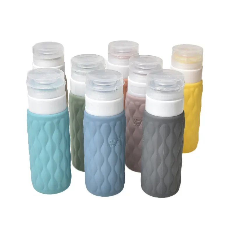 1/3/4pcs 100ml Silicone Squeeze Refill Bottle Set Travel Portable Soft Dispenser Tool Mini Lotion Bath Empty Container