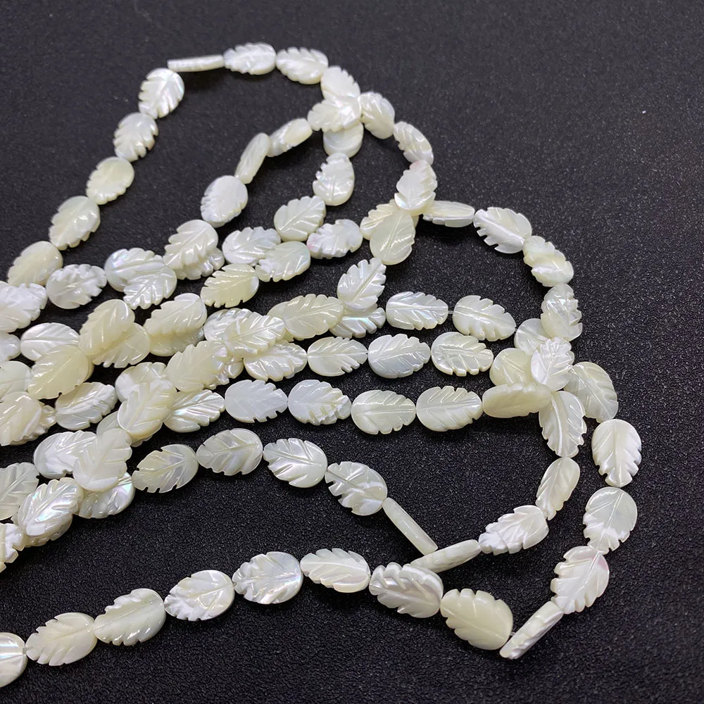 Leaf Shape Natural Sea Shell Beads Mother-of-pearl Beads Fashion Necklace Earring Accessories for DIY Handmade Charm