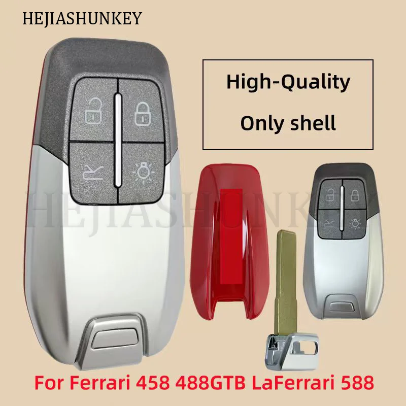 

CS094004 4 Buttons High-Quality Smart Remote Key Fob Shell With Blade For Ferrari 458 488GTB LaFerrari 588 2014-2020