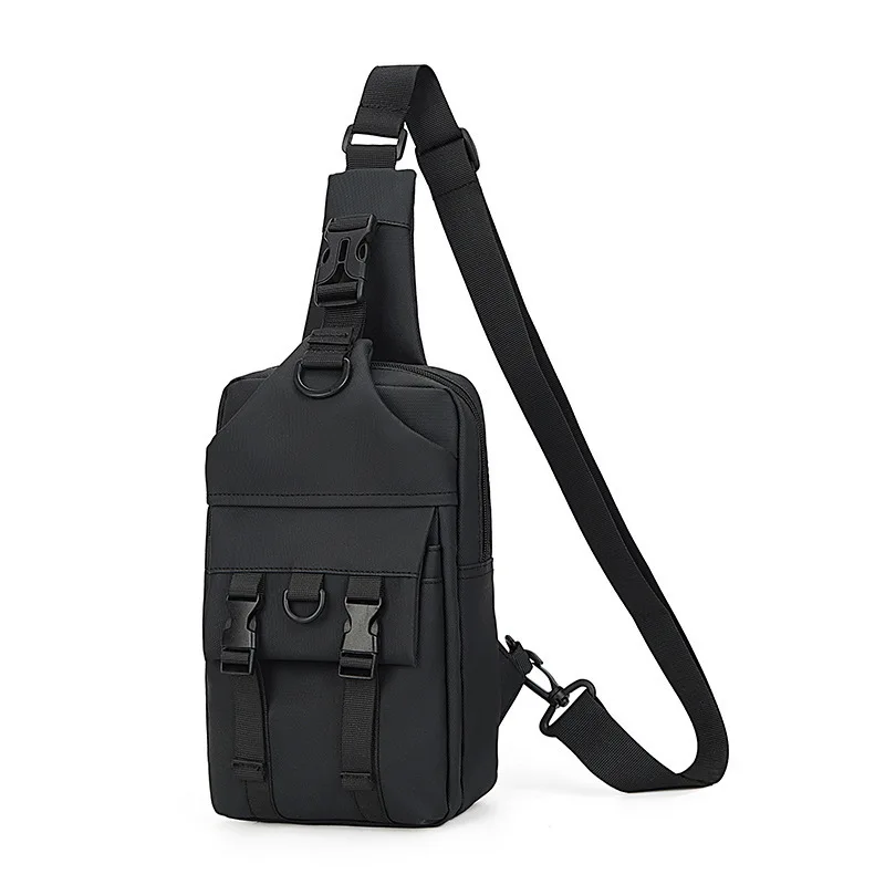 Large Capacity Functional Sling Shoulder Chest Bag Buckle Closure Crossbody Pack for Outdoor Travel Hiking Daily Commute Use