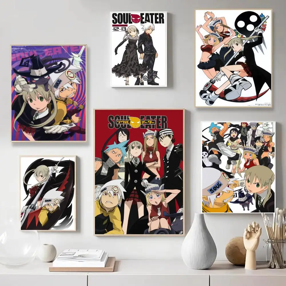 Dark Fantasy Anime S-Soul Eater Poster Wall Art Print Poster for Bedroom Living Room Home Decor Gift Artwork