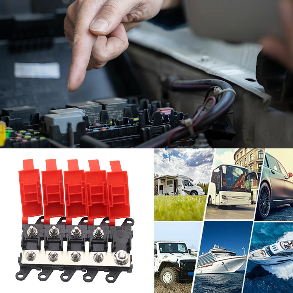 3/4/5/6 طريقة سيارة ميدي فيوز صندوق كتلة حامل 200A عالية الطاقة فيوز صندوق الترباس على نوع الصمامات توزيع الطاقة لشاحنة سيارة RV #1