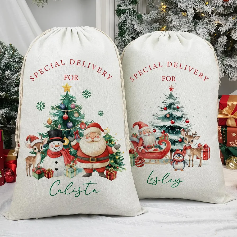 

Personalised Santa Claus Filling Bag Christmas Eve Gift Bag Winter Holiday Home Decor Accessory New Year Gift for Kids and Adult