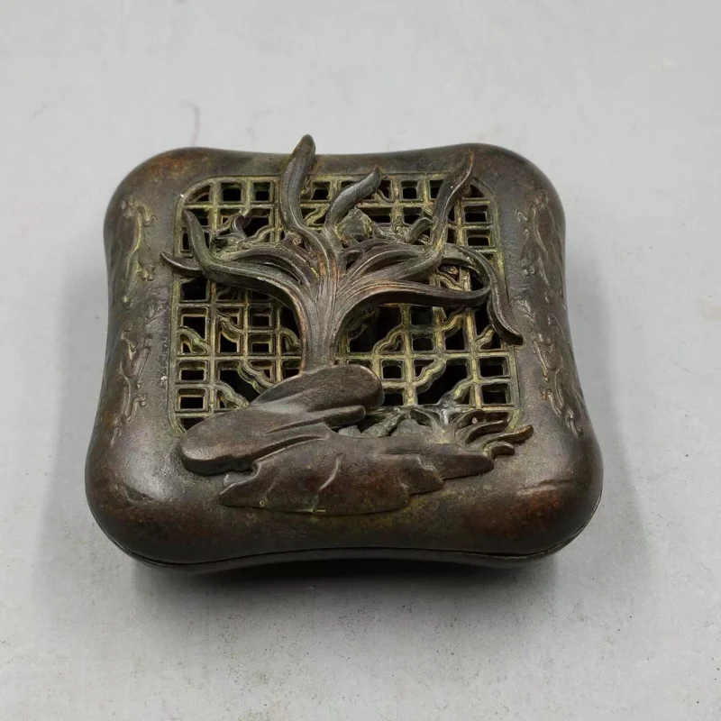 

Antique Collection Antique Copper Small Incense Burner Copper Incense Burner Degrees Copper Black Coated Paste Ruyi Incense Burn