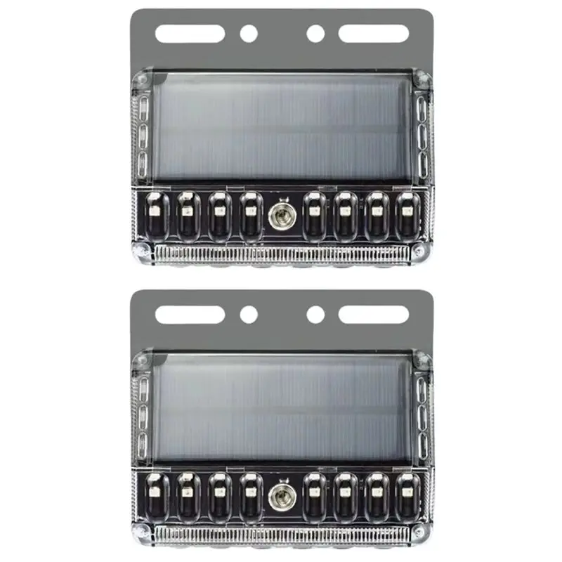 Solar Powered LED Warning Light RGB Strobe Truck Alarm Light Safety Traffic Advisor Lamp Trailer Signal Light Stand 2PCS-Y41A