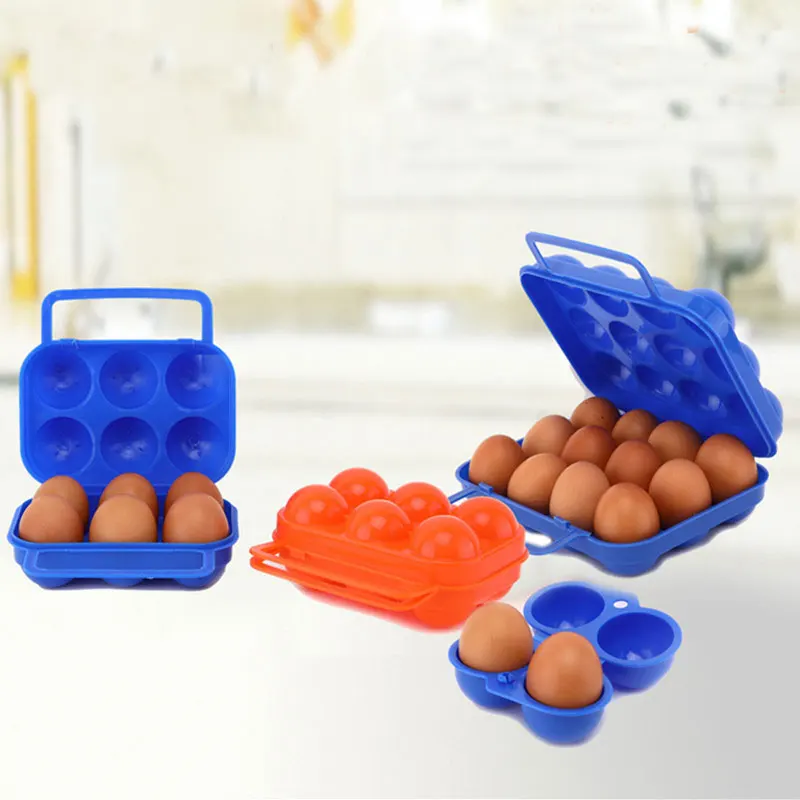 Outdoor Foldable Eggs Box  12 Grid Egg Carton Portable Camping Plastic Pack Picnic Anti-Broken Anti-Pressure Storage Case