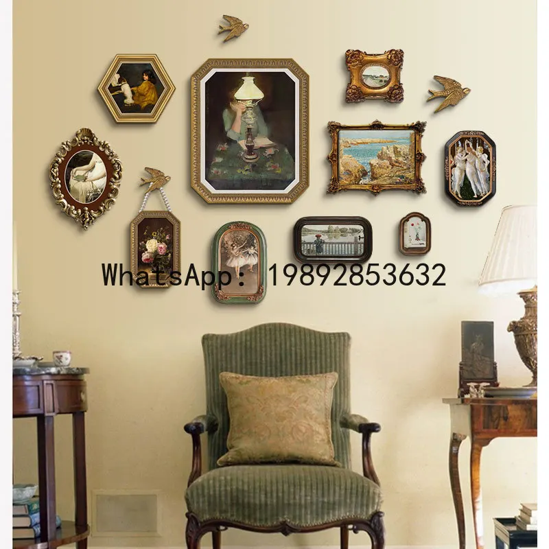Photo Frame Set French Vintage Cupid Decorative Painting of The Living Room Combination Background