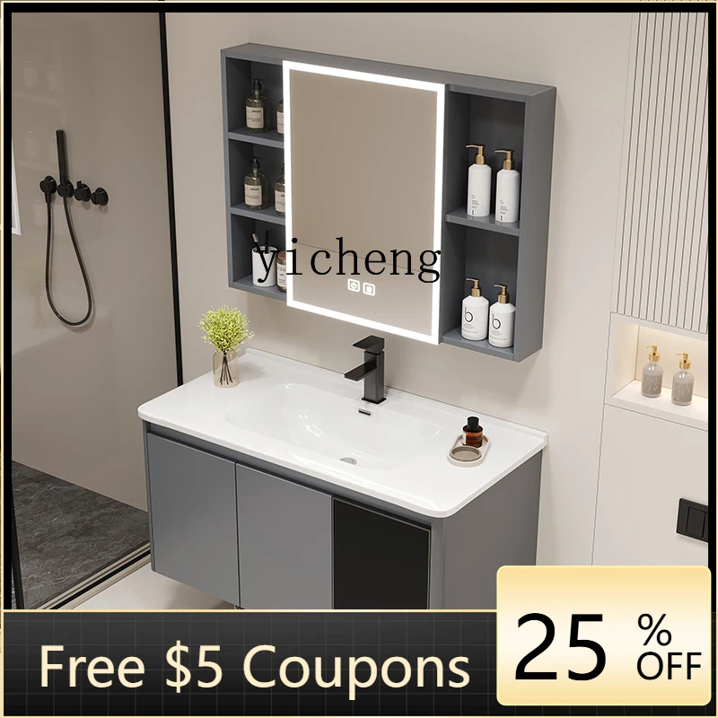 

Bathroom Cabinet Combination Bathroom Balcony Washing Machine Inter-Platform Basin Ceramic Washbasin