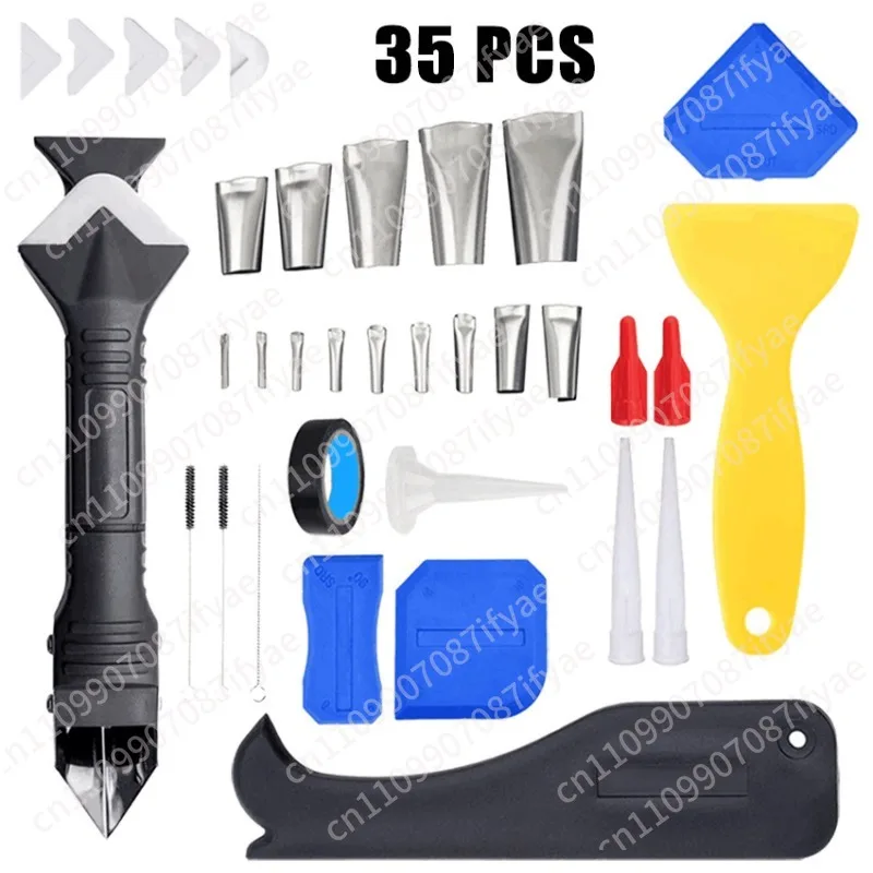 

Набор из 35 предметов, силиконовый набор инструментов для герметизации, шпатель-скребок для удаления герметика, 3-в-1, для домашнего использования