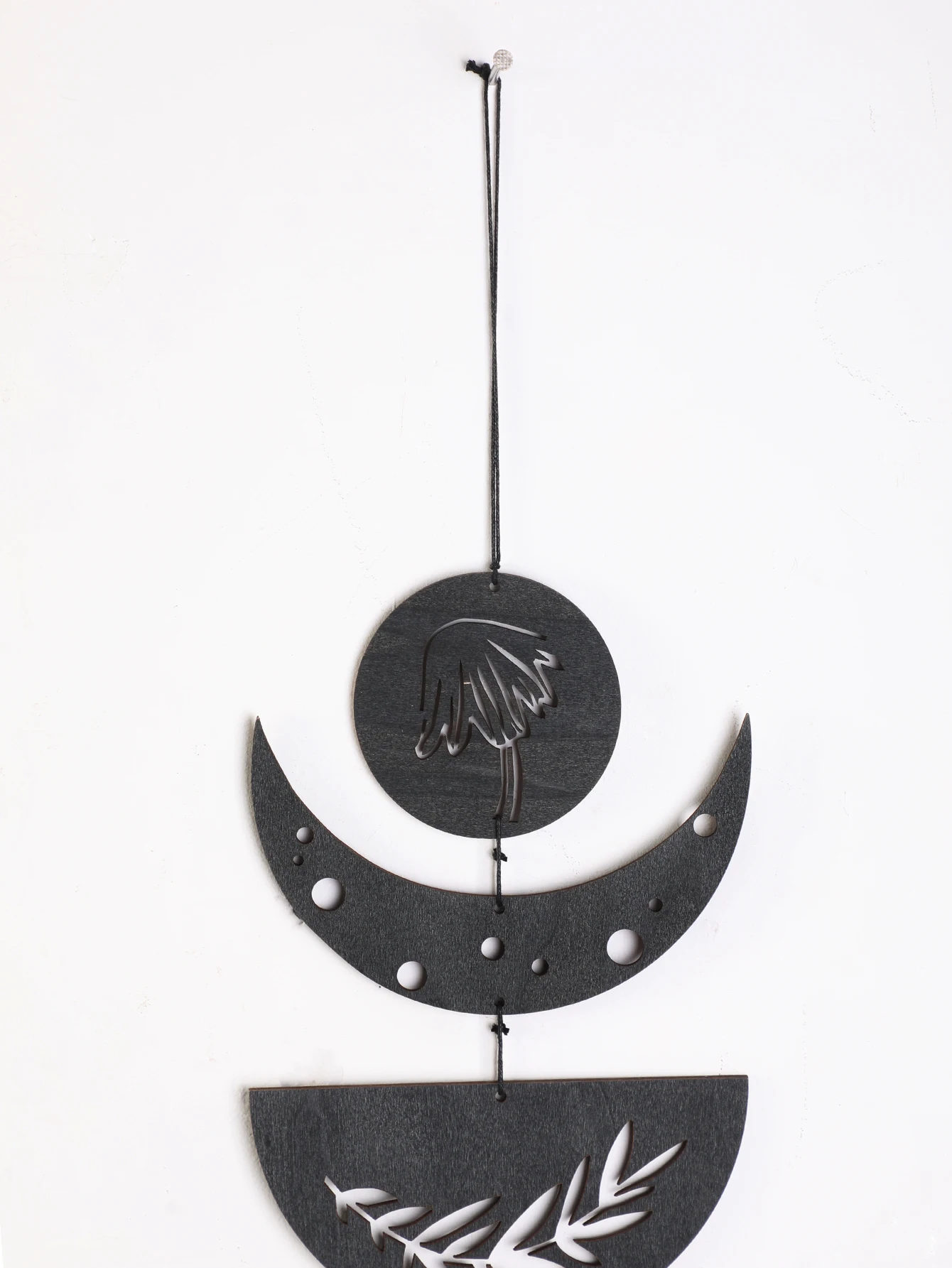 Wooden Moon Phase Art Creativity Nordic Simple Bohemian Style Wall Hanging Decorations Wood Craft Home Decoration Aesthetic Gift