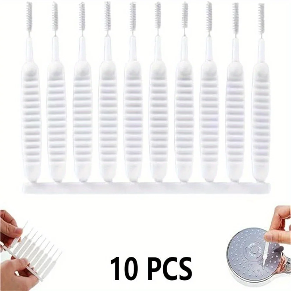 10pcs Shower Head Cleaning Brush Tool Pack 2024 New Gap Hole Anti-Clogging Multifunctional Bathroom Household Cleaning Brushes