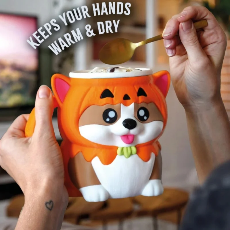 

New Creative Cute Cow Cup Cow Shaped Ice Cream Cup With Snack Drawer And Handle High Beauty Reusable Mug Birthday Present