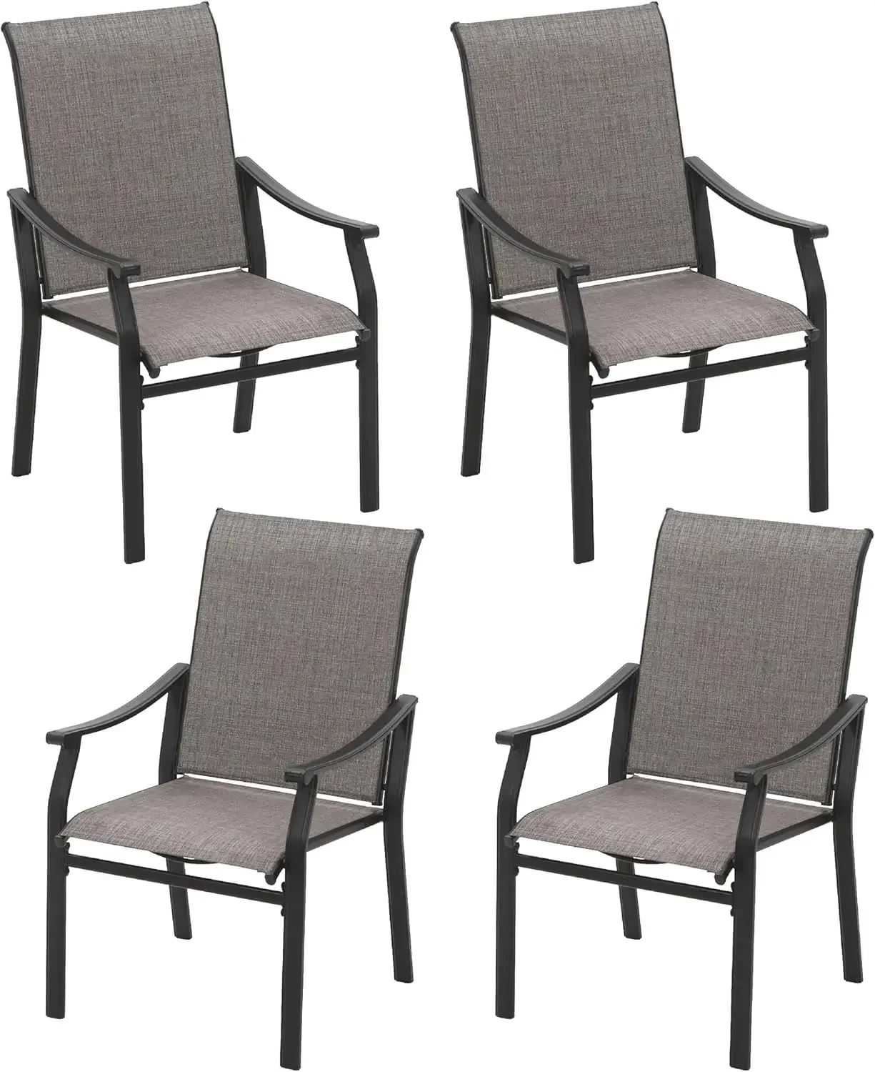 Outdoor Chairs Set of 4, Patio Chairs with Breathable Textilene Fabric and Heavy-Duty Iron Frame, Perfect for Lawn Garden Backya