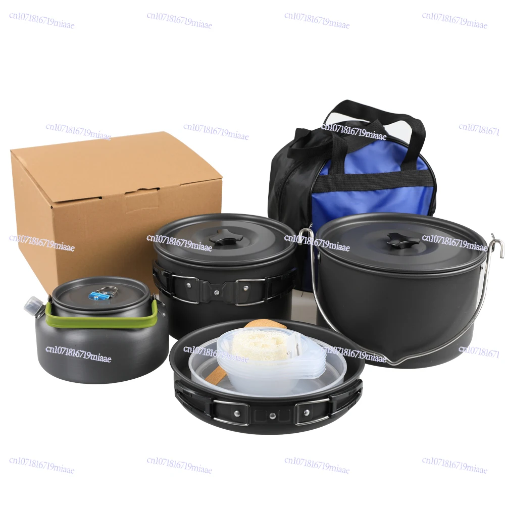 Outdoor Camping Burner Cover Pot 2-3 People Portable Pot Teapot Frying Pan Hanging Pot Kettle