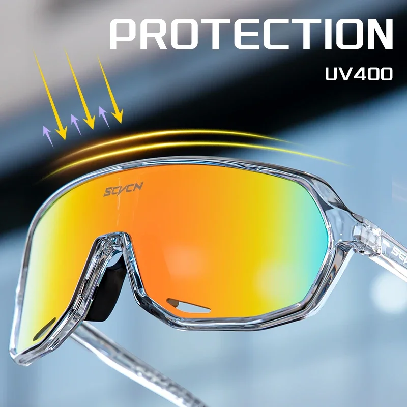 SCVCN Occhiali da ciclismo UV400 MTB Occhiali da sole per bici da strada Uomo Donna Occhiali sportivi Occhiali da equitazione per esterni Escursionismo Occhiali antivento