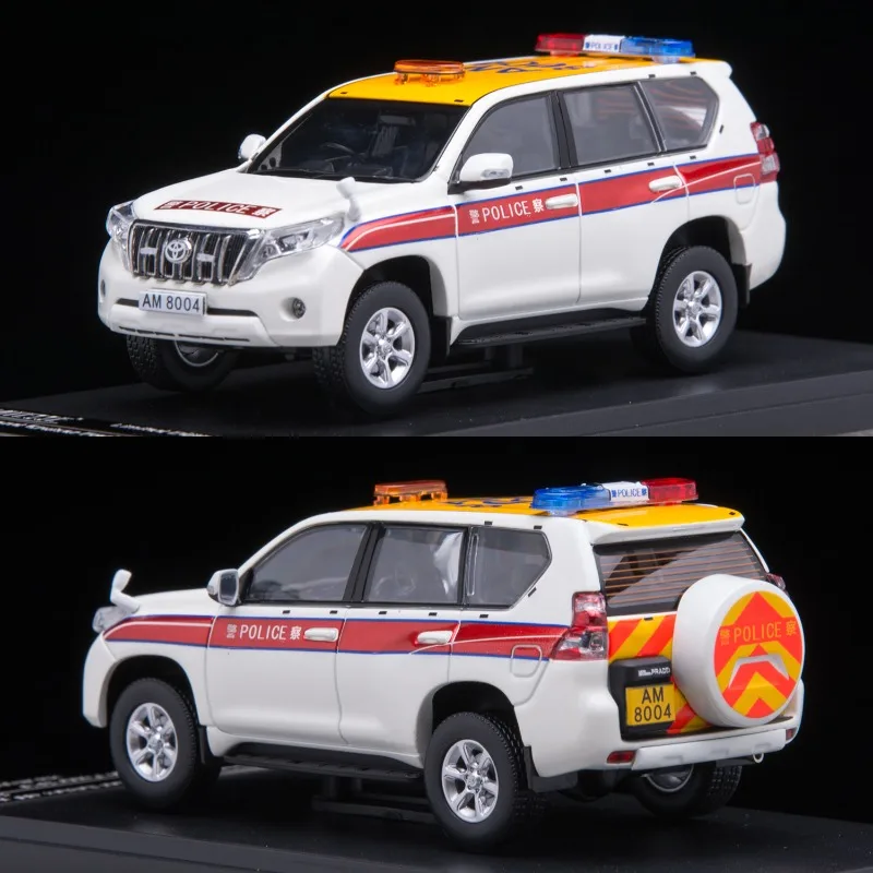 

1:43 vitesse Toyota Land Cruiser Prado Hong Kong Airport Police die-cast alloy car model, boys' toy, adult collectible.