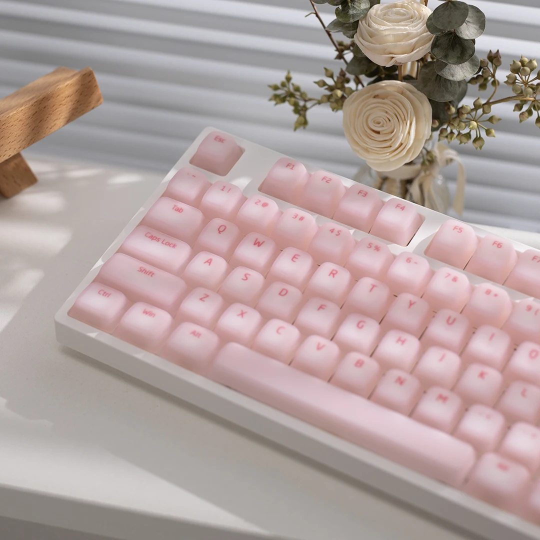 108 Keys Silicone Keycap Jelly Pudding Mechanical Keyboard for MX Switch Chreey Profile White Keycaps DIY Backlit Jelly Crystal