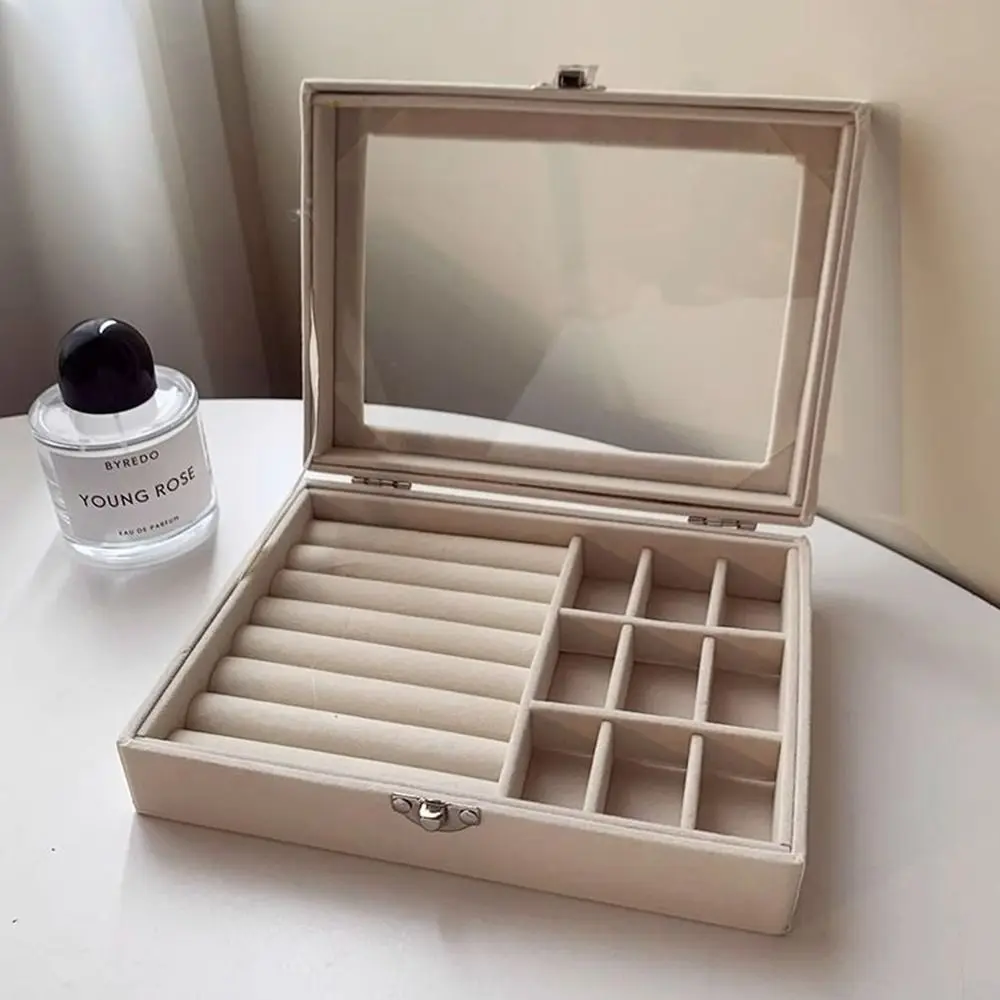 

Transparent Jewelry Storage Box Multi-Compartment Earring Organizer Jewelry Organizer Ring Holder Necklace Storage
