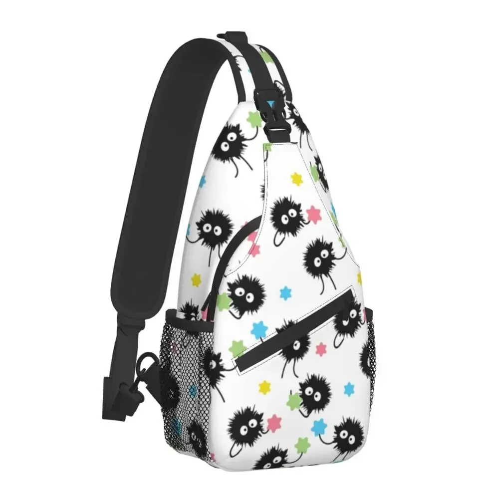 Anime Soot Sprites Sling Bags for Men Fashion Ghibli Shoulder Crossbody Chest Backpack Cycling Camping Daypack