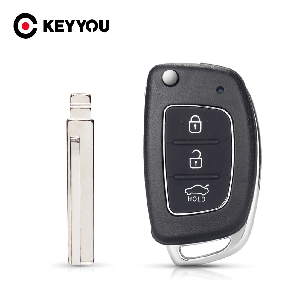 KEYYOU For Hyundai Solaris ix35 ix45 ELANTRA Santa Fe New Verna 3/4 Button Car Key Shell HY20 Remote Key Fob