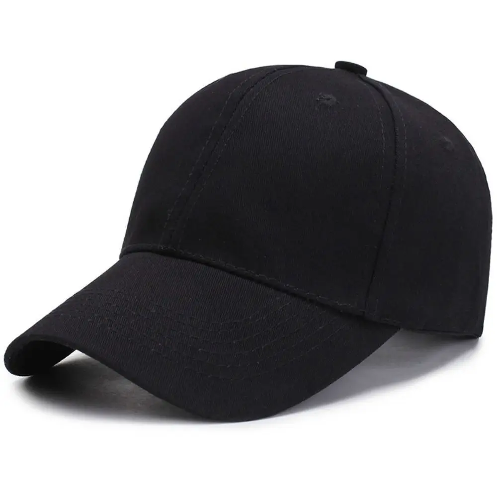 Unisex Cotton Baseball Cap Wide Brim UV Protection Summer Hat Breathable Solid Color Peaked Cap for Men Women