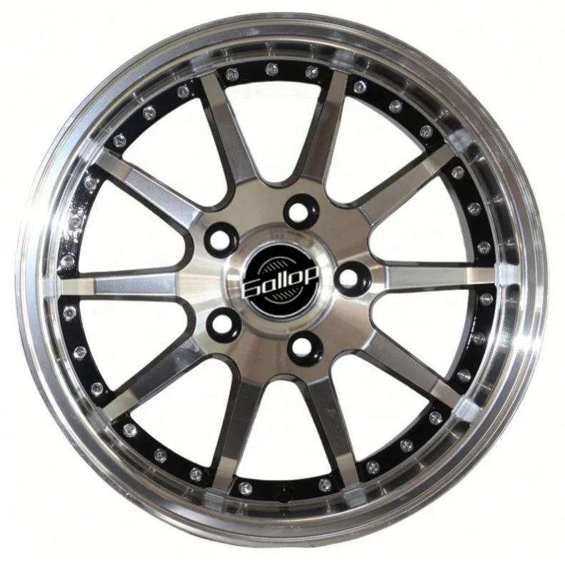 Gallop 15 Inch ET 30~38 New Aftermarket Car Wheels Aluminium Alloy PCD 4/5/8x100/114.3 CB 67.1~73.1mm Multi-Spoke Black 3 Year