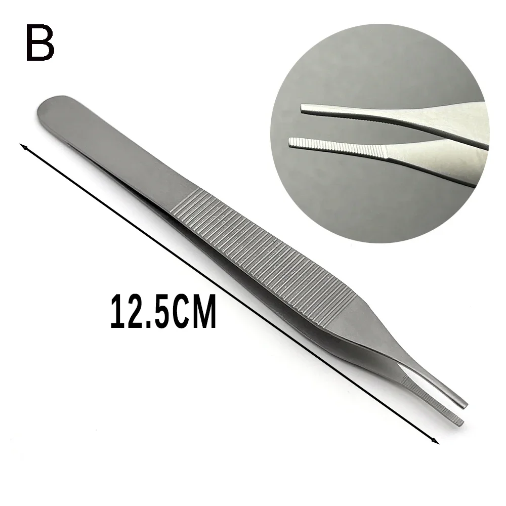 Stainless Steel Dental Tweezers & Tissue Forceps Set – Professional 1x2 Kit for Home Extraction and Dressing
