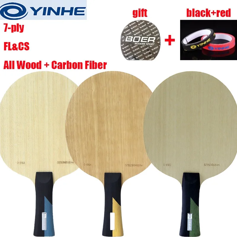 

YINHE D816K/A/G Table Tennis Blade FL&CS 5 Wood 2 Carbon Entry Intermediate Ping Pong Blade for Loop Drive with Fast Attack
