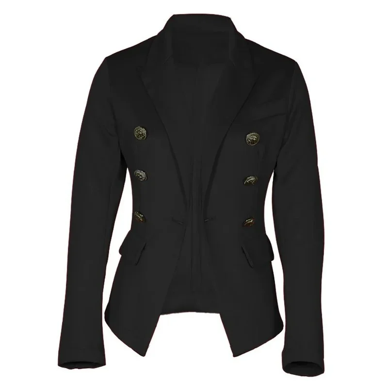 2023 Autumn Blazer Slim Coat Suit Jacket Female Casual Blazers Women Double-breasted Solid Color Formal Business Jackets Suits
