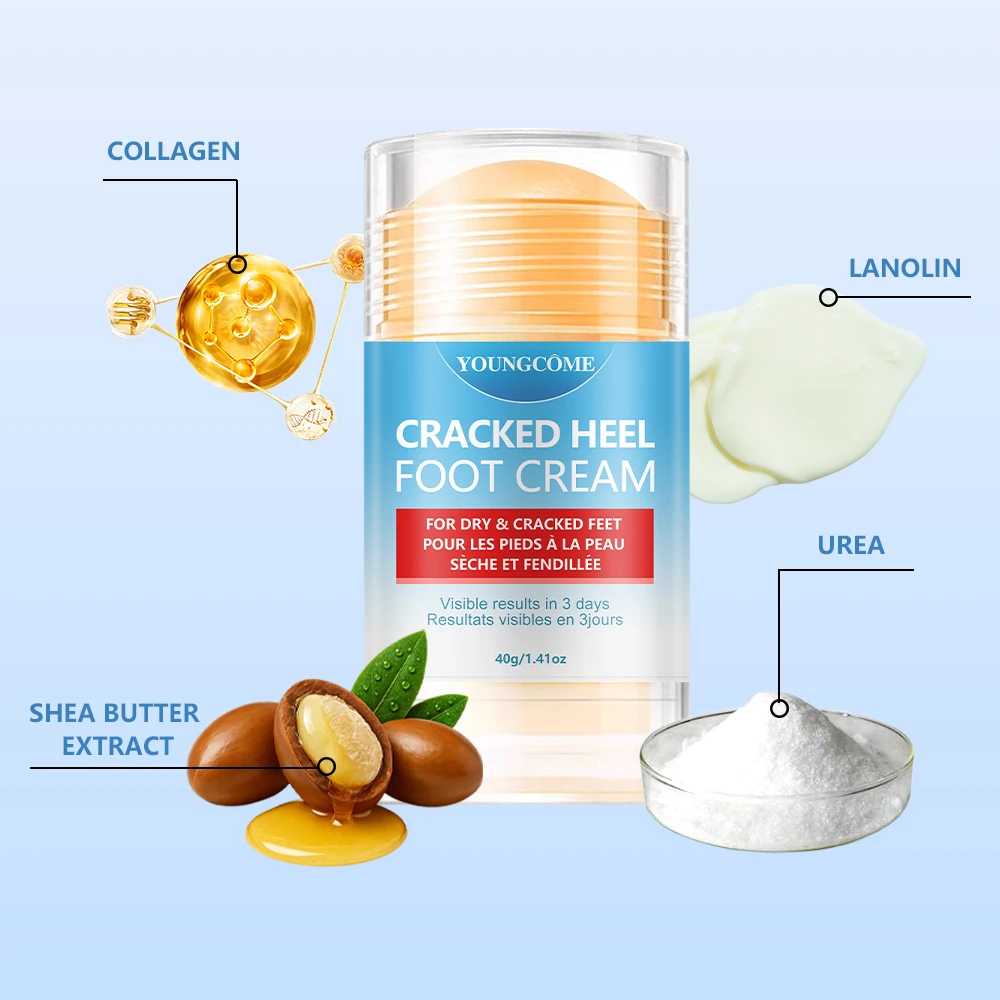 Cracked Heel Repair Foot Cream Soothes Dry Feet, Intensive Moisturizing Balm for Rough Heels Skin, Suitable for Daily Foot Care