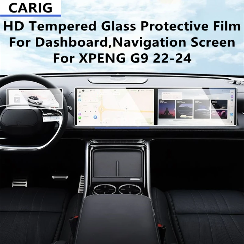 

For XPENG G9 22-24 Dashboard,Navigation Screen HD Tempered Glass Protective Film Anti-scratch Accessories Refit