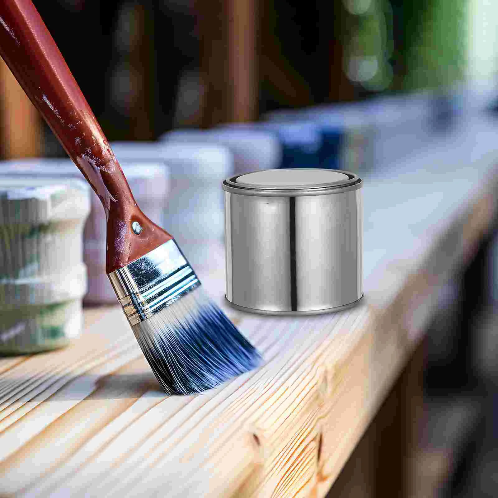 6pcs Iron Round Paint Cans Practical Paint Storage Can Durable Ink Container (02L) Paint Container Ink Can