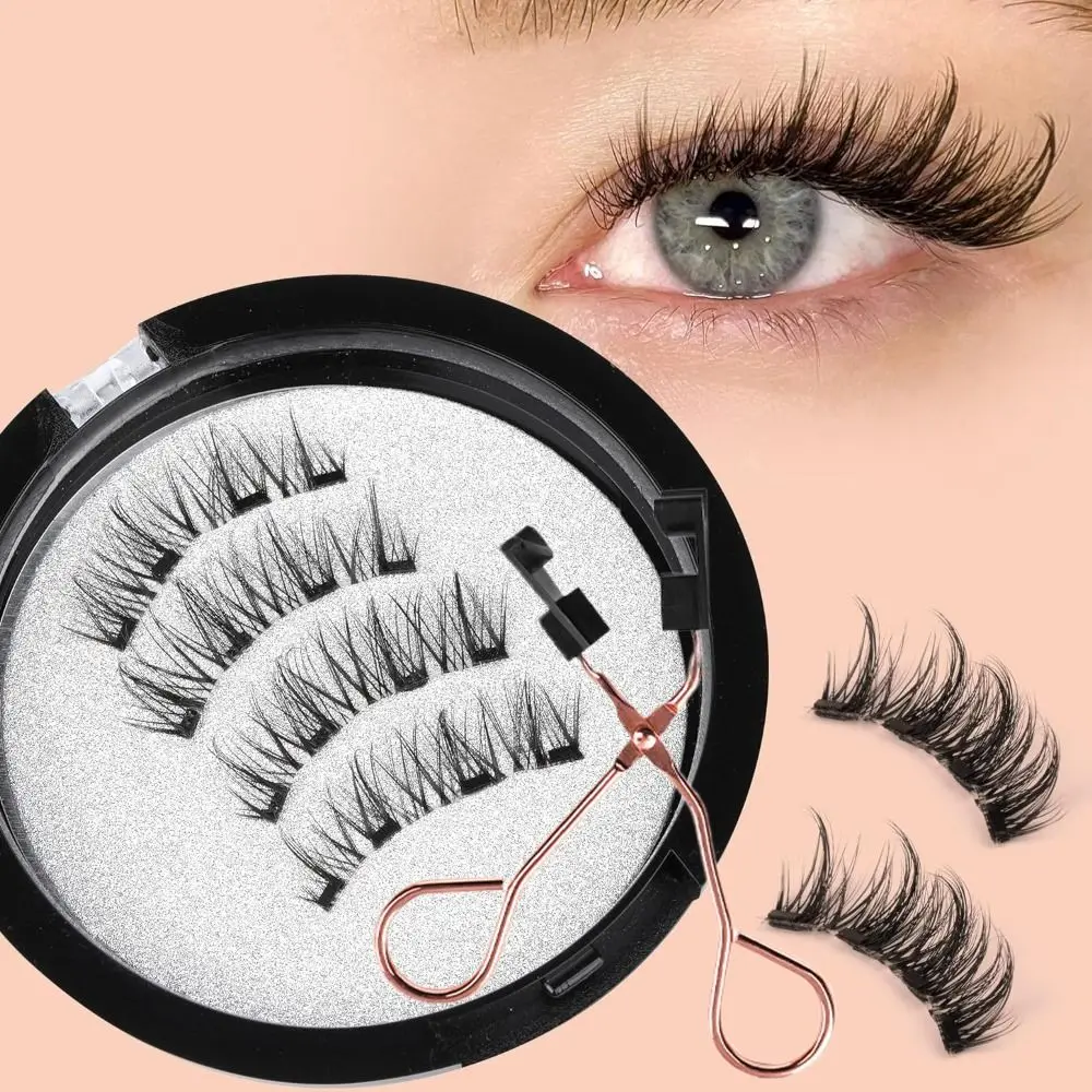 No Glue Magnetic Eyelashes Eyeliner Needed without Eyeliner Magnetic Lashes Reusable Look Like Extensions False Eyelashes