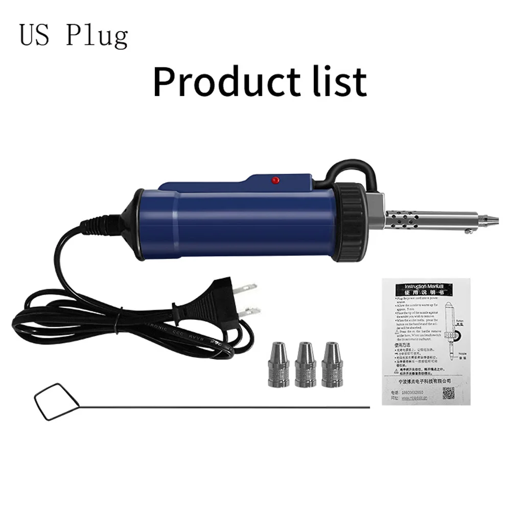 Automatic Electric Vacuum Solder Sucker EU Plug Portable Soldering Tin Removal Pump Iron Gun Tin Soldering Repair Tool