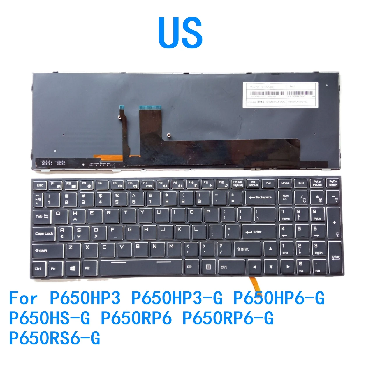 New US Language  RGB Backlit Keyboard For CLEVO P650HP3 P650HP3-G P650HP6-G P650HS-G P650RP6 P650RP6-G P650RS6-G