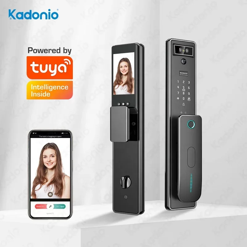 

Kadonio Electronic Biometric Key Card Password Digital Face Recognition Smart Locks For Front Door