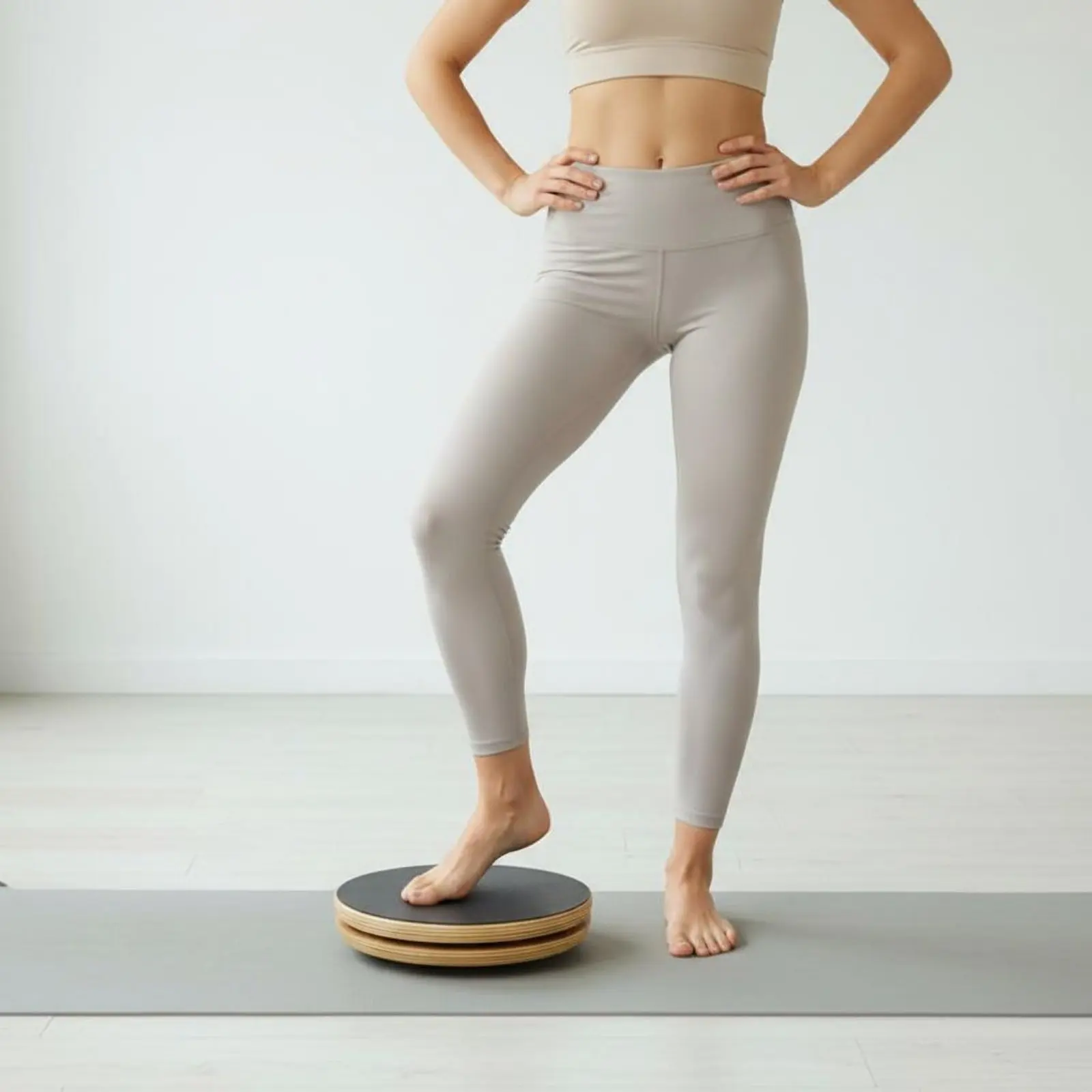 Picture 3: 2 Pieces Wooden Pilates Disc Solid Wood Pilates Rotation Board Wooden Exercise Rotator Stretching Rotating Disc for Women
