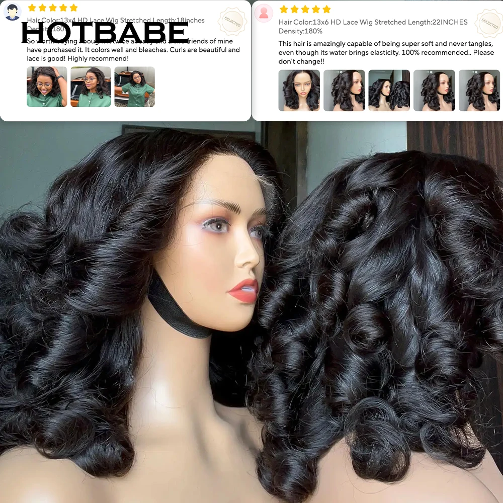 180 Density 360 Full Lace Wig Wave 13x4/13x6 HD Transparent Lace Frontal Human Hair Wigs Brazilian Remy Lace Front Wig HOTBABE