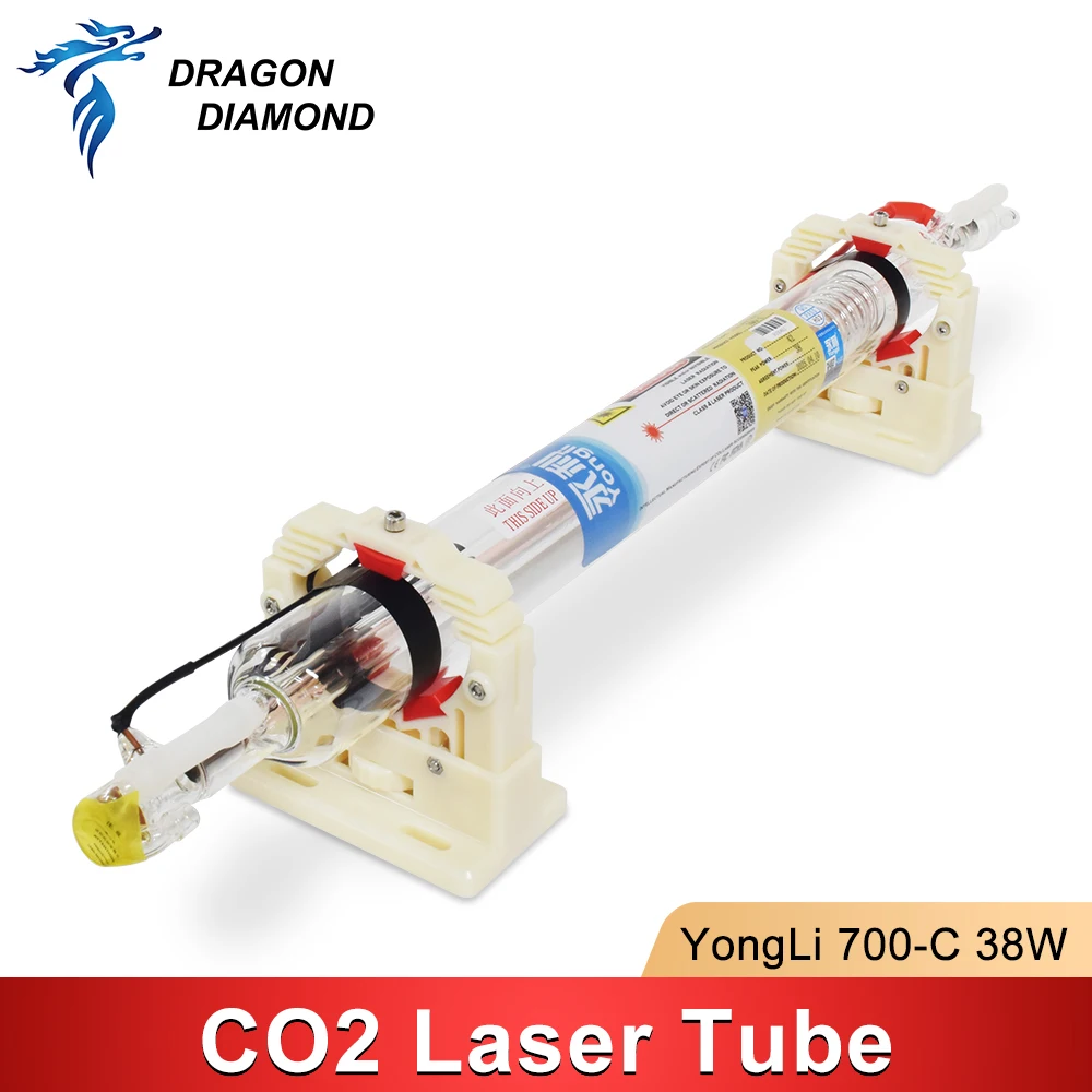 Yongli Brand 700-C 38-42W Co2 Laser Tube Length 700MM Dia.50mm for Co2  Laser Engraving Cutting Machine K40 Series High Quality