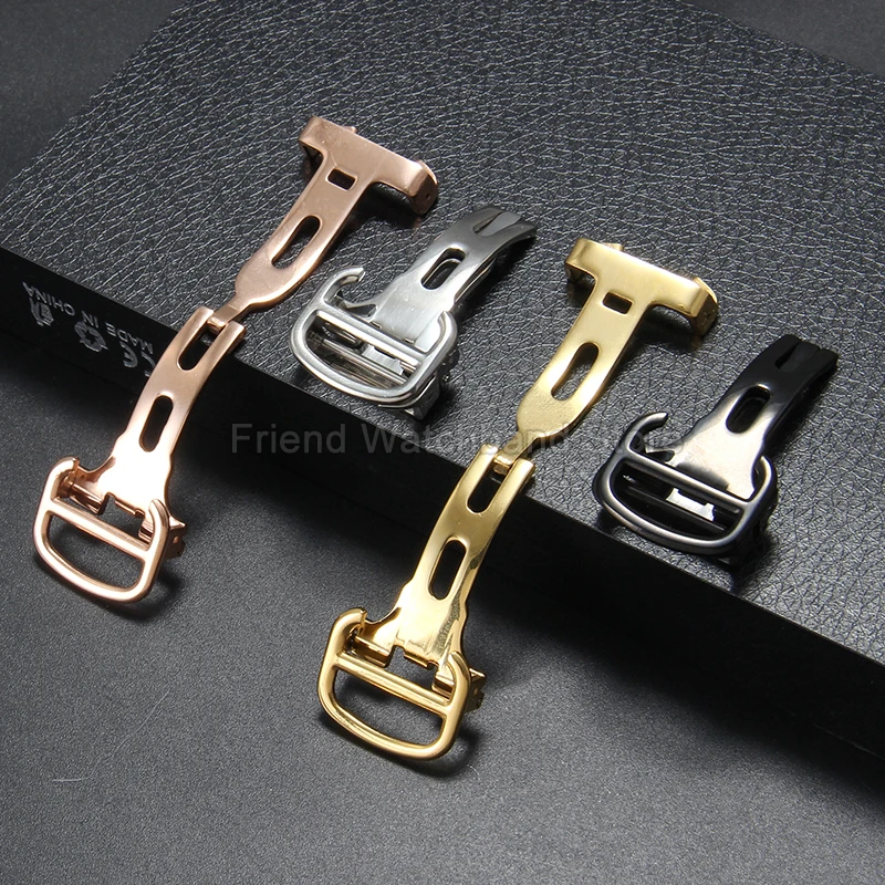 For Cartier Ballon Bleu Tank Calibre Black Knight Series Watchband Stainless Steel Watch Buckle Exquisite Folding Metal Buckle