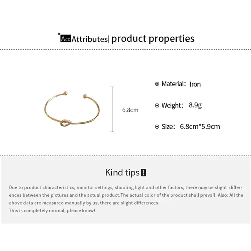 Plated Knotted Opening Bangles for Women Minimalist Fashion Metal Hollow Cuff Bracelet Charm Punk Bangle Party Hand Jewelry image 6