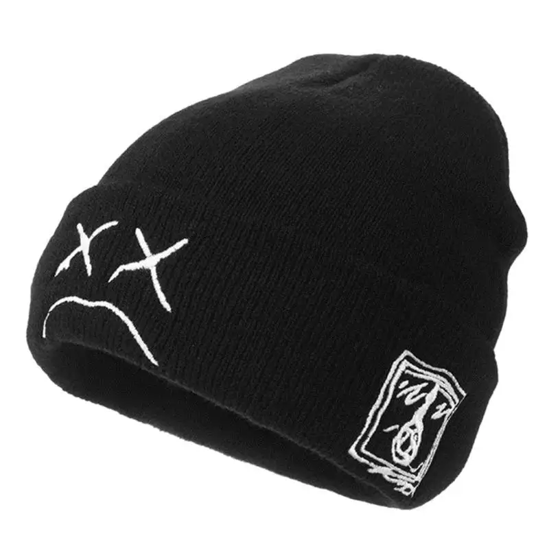 652F قبعة محبوكة غير رسمية النسخة الكورية الدافئة حزينة الوجه التعبير محبوك قبعة كل مباراة الخريف الشتاء للرجال والنساء #1