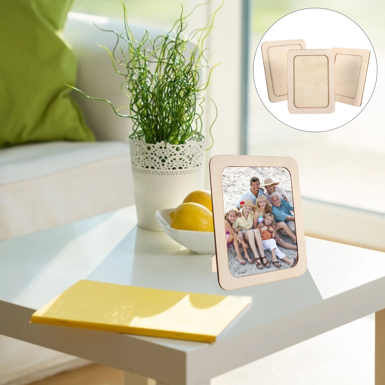 

3pcs Wooden Photo Diy Craft Art Home Decoration Desktop Display Stand Wood Picture Frame For Painting Photos Diy Craft Wood