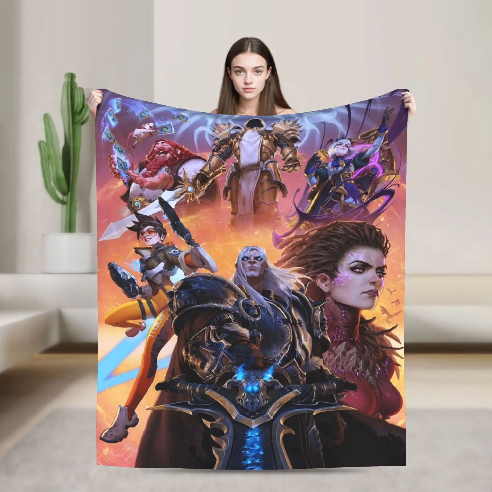 New Arrival World of Warcrafts game Blanket Super Soft Coral Fleece Plush  Cozy Throw Blankets Machine Washable