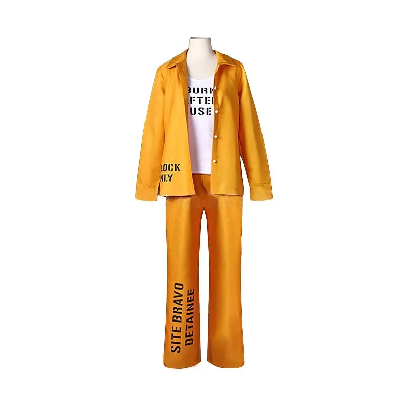 Women Girls Suicide Cosplay Costumes Monster Joker Orange Jacket Pants Prison Uniform Sets Halloween Clothes PA2233