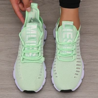 Women's Sports Shoes Mesh Lightweight Soft Sole Jogging Strap Breathable Fashion Sports Walking Casual Tennis Flat Shoes for Men - Image 5